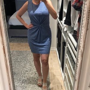 Sleeveless blue and white striped dress women’s tall L